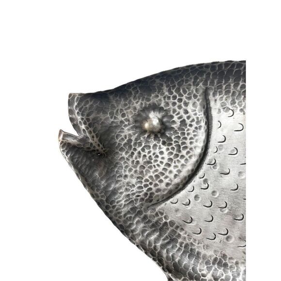 LARGE PEWTER SERVING PLATTER TRAY - FISH - NORWAY - Picture 1 of 11